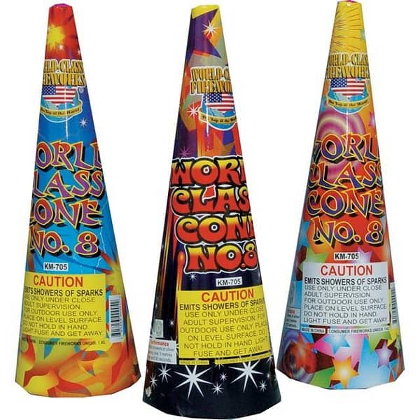 #8 Assorted Cone - Fireworks Fountain